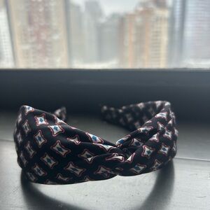 Patterned Black Silk Headband